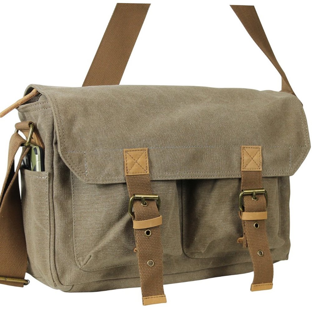 Cotton Washed Canvas Messenger Bag C51KG